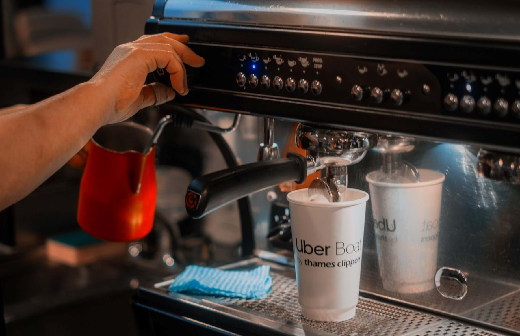 coffee machine and hand