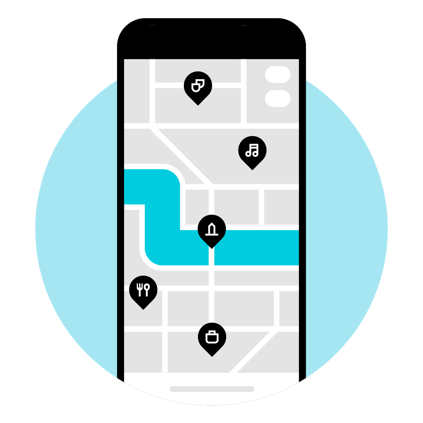 River Guide Illustration Circle