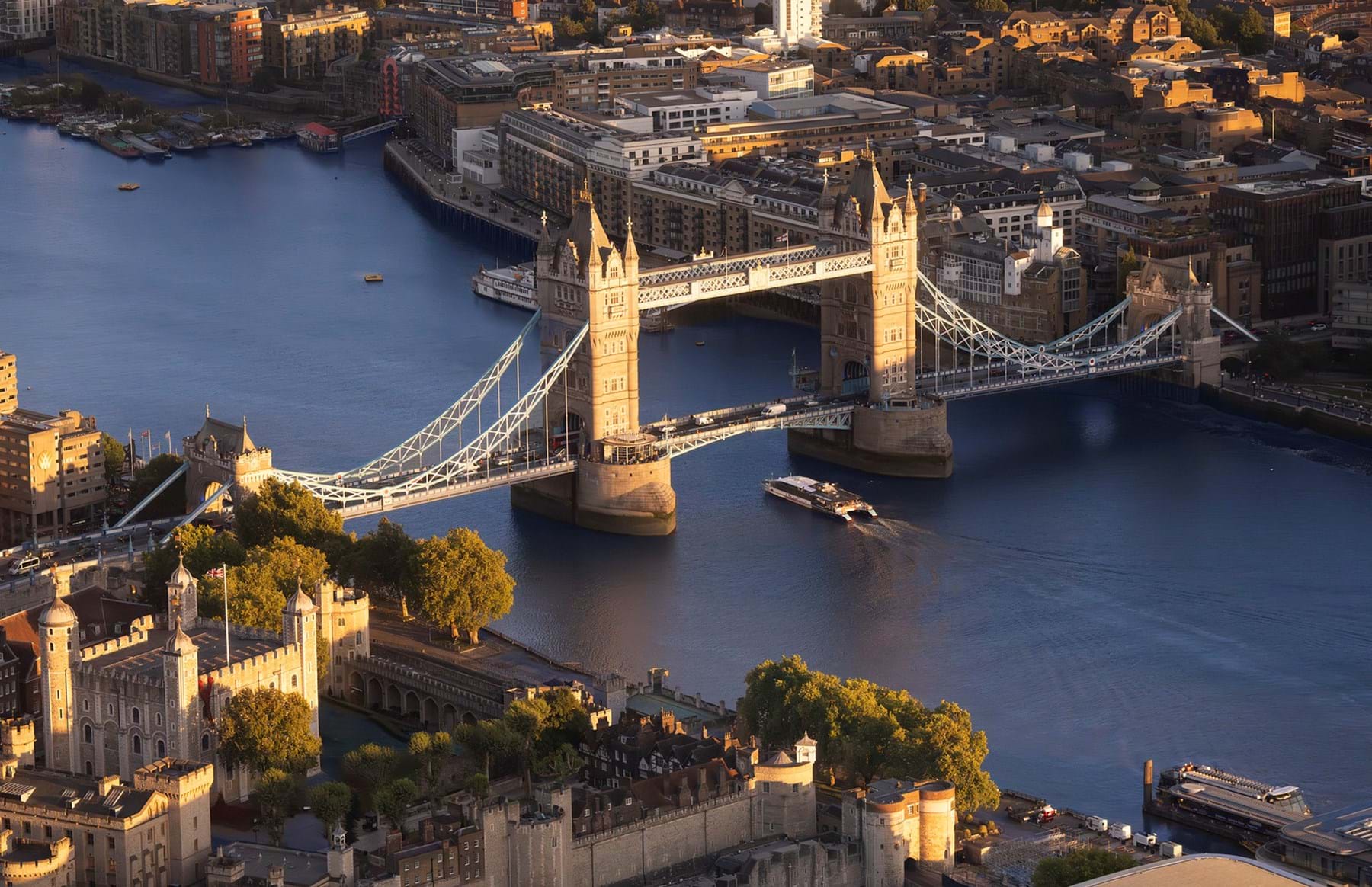 Boat under tower bridge