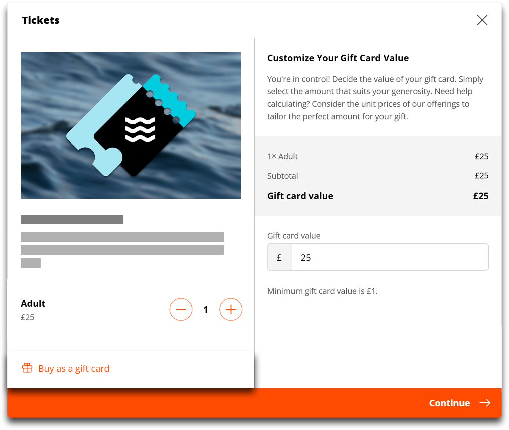 Ventrata Gift Booking Window